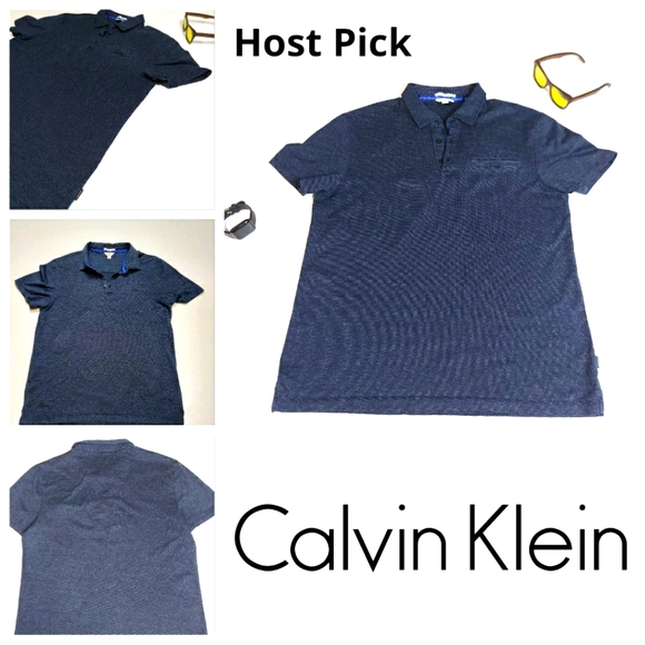 Calvin Klein Lrg. Slim Fit Mercerized Cotton Shirt - Picture 1 of 15